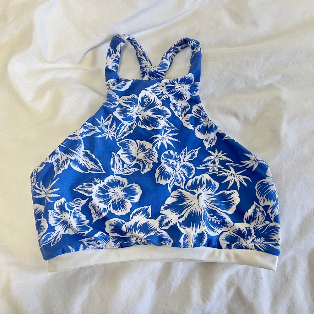 Hawaii Print Halter Swim Top